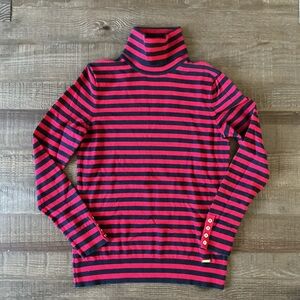 Tommy Hilfiger Striped Red and Black Turtleneck Sweater